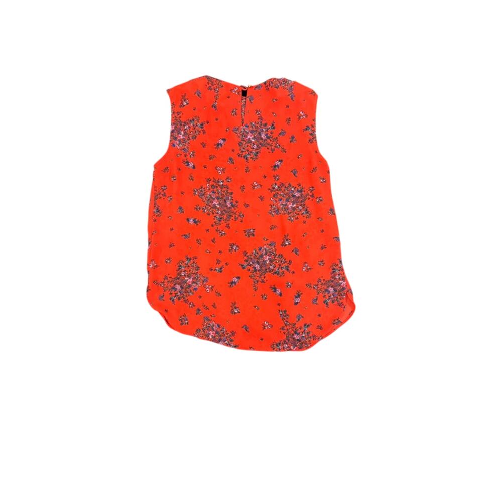 Sz 2, Primark Sleeveless Top,  Floral Blouse - Coral Red